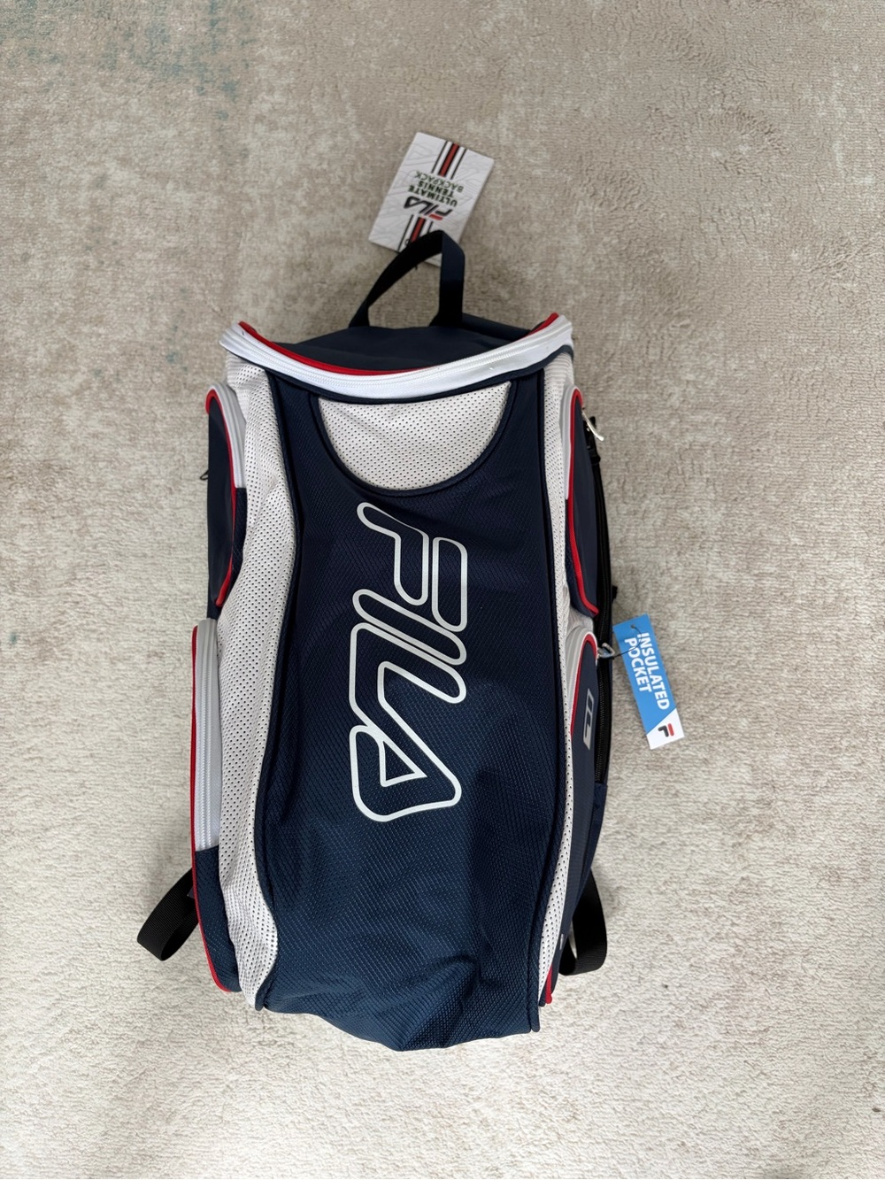 FILA Navy and White tennis back pack